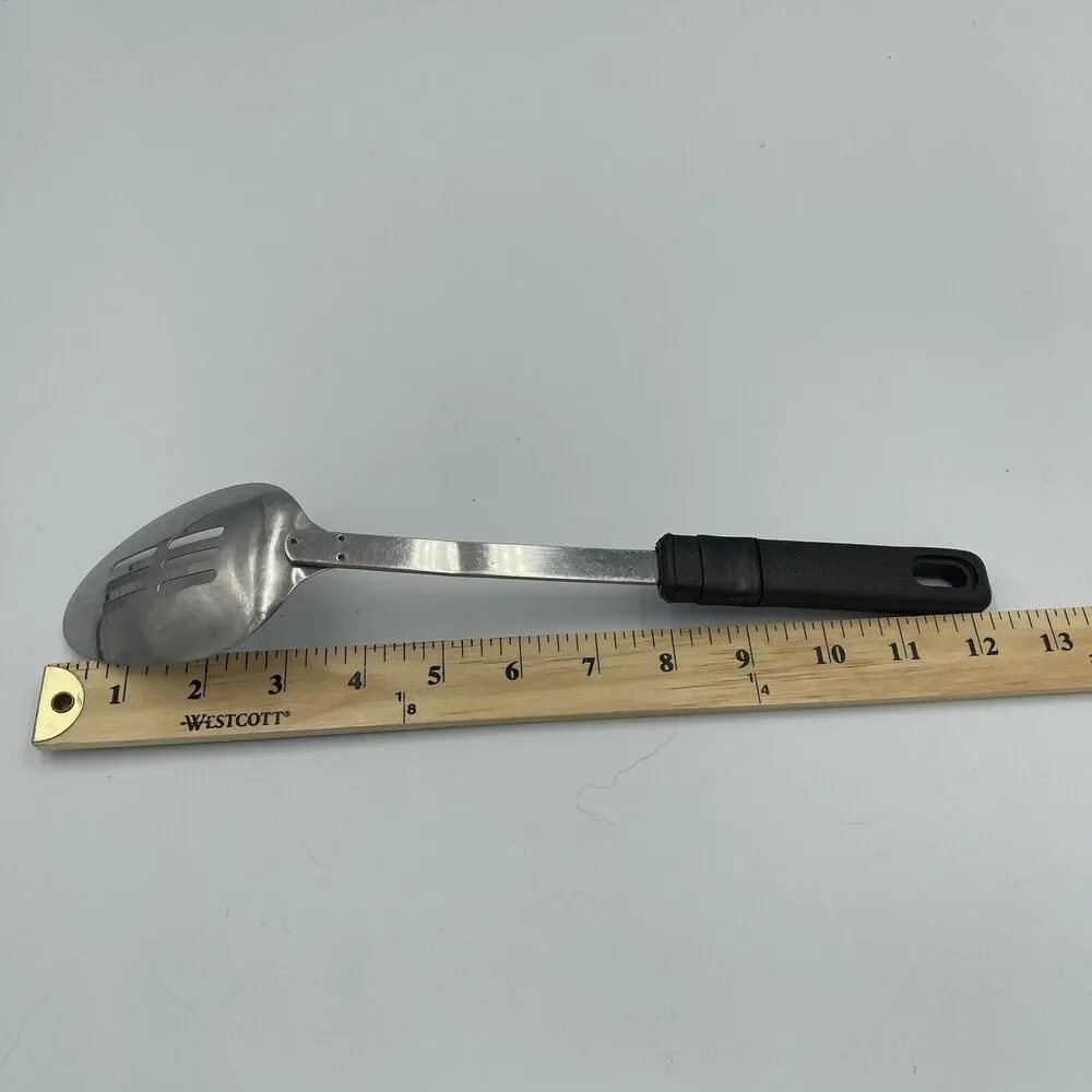 Best Results EKCO Stainless Slotted Kitchen Spoon Cooking Black Plastic Handle